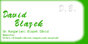 david blazek business card